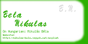 bela mikulas business card