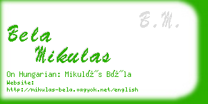 bela mikulas business card